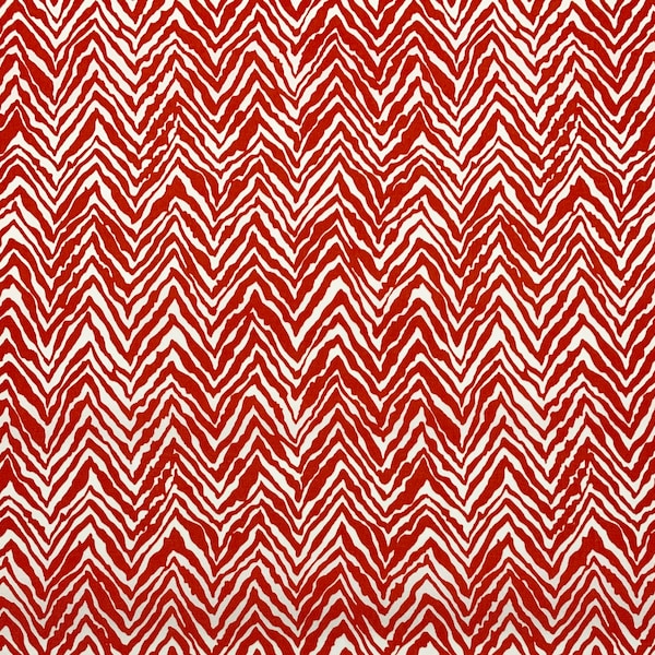 Mill Creek ZEBRA STRIPE rojo blanco animal impresión Zig Zag geométrico exterior cubierta drapery muebles cojín colchón tela de almohada cortada a la talla 54 "Ancho