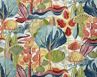 P Kaufmann FAIRY MEADOW CARNAVAL Floral Abstract Trees Pillow Drapery Upholstery Cushion Bedding Fabric By The Yard 54"Wide