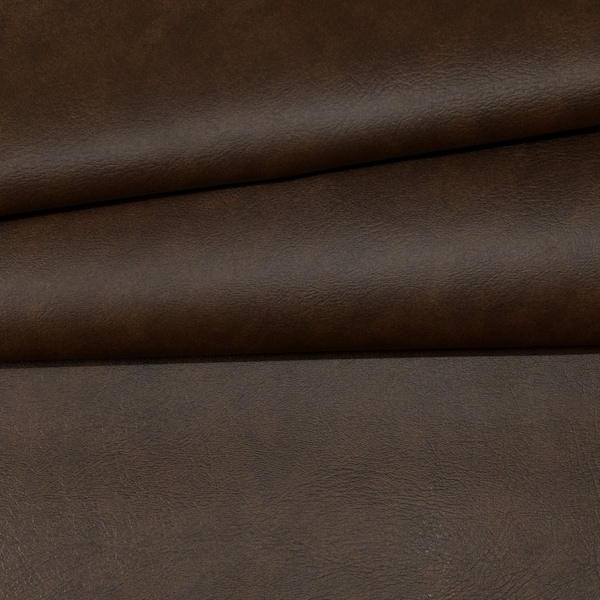 VINYL Plus MARRÓN OSCURO Cuero sintético sintético para autocaravana, caravana, cuatrimoto, exterior, interior, impermeable, multiusos, tela cortada a medida, 54" de ancho