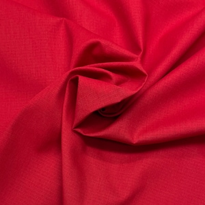 SOLID CLASSIC RED Ripstop Poly Cotton Apparel Grade Uniform Bags Tear Resistant Soft Strong Fabric By The 1/2(0.5) Yard 67&quot;W