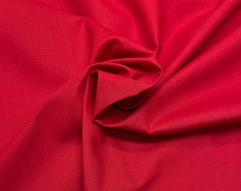 SOLID CLASSIC RED Ripstop Poly-Baumwolle Bekleidungsqualität Uniform Taschen Reißfester, weicher, starker Stoff durch den 1/2 (0,5) Yard 67 "W