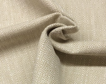 Ballard Designs AUSTELL OATMEAL Cream DIAMOND Geometric Woven Jacquard Upholstery Pillow Cushion Bedding Fabric By The Yard 54"Wide