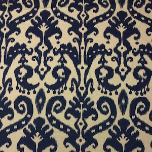 Lacefield Designs MARRAKESH INDIGO Navy Blau Creme Ikat Dekoration Kissen Handwerk Bettwäsche Stoff 54 "breite # BD670