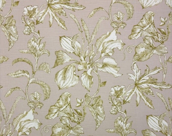 RICHLOOM OLIVIER HERBAL Pink Large Jacobean Floral Vine Upholstery Pillow Craft Cushion Bedding Fabric By The Yard 54"Wide