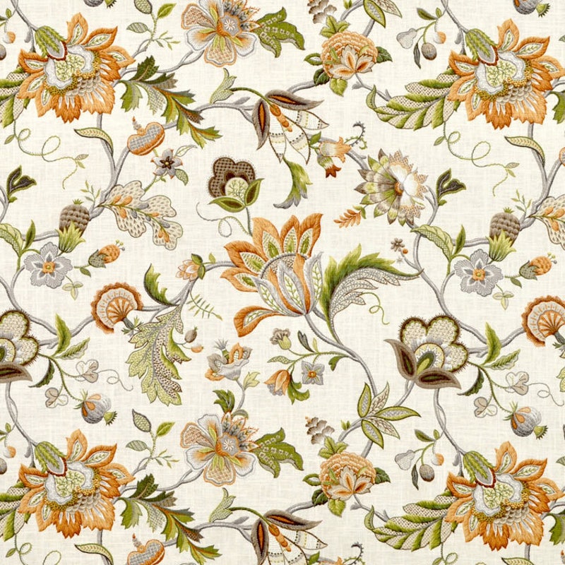 Jacobean Drapery Fabric - Etsy