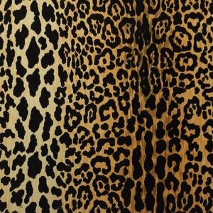 BALLARD DESIGNS SERENGETI Cammello Nero Oro Leopardo Ghepardo Tigre Velluto Cuscino Cuscino Artigianato Tappezzeria Tessuto per tende tagliato su misura 54"Larghezza