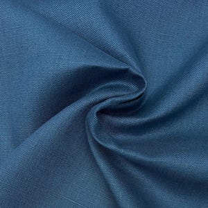P Kaufmann SLUBBY LINEN MARINE Azul Sólido 100% Lino Verde Azulado Oscuro Tapicería Almohada Artesanía Cortinas Cojín Ropa de cama Tela cortada a medida 54" Ancho