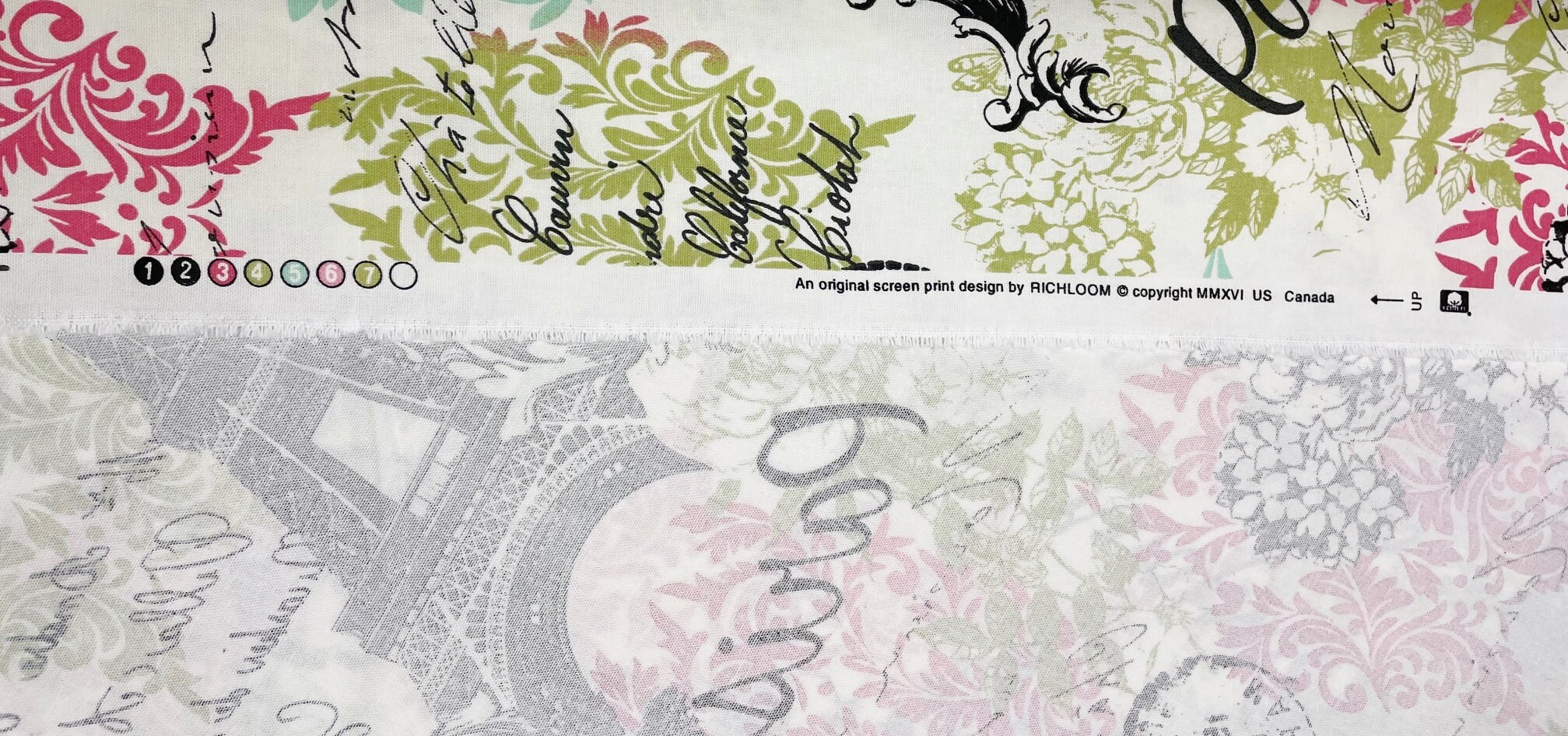 France Paris Script Pink Green Eiffel Tower Arc De Triumph