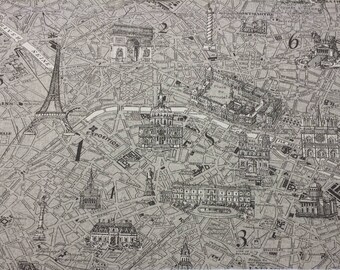 Lacefield Designs PARISIENNE PEWTER GRAY French City of Paris 100% Cotton Duck Drapery Upholstery Pillow Craft Fabric By Yard 54"Wide #D3063