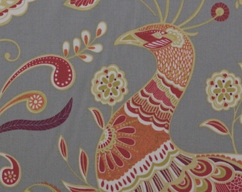 RICHLOOM FANTASY ANGORA Beige Quail Bird Floral Algodón Twill Almohada Drapery Craft Light Upholstery Multiuse Fabric cut to size 54"Wide