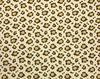 Waverly Williamsburg SPOTTED FRENCH ROAST Yellow Brown Cheetah Leopard Furniture Pillow Curtains Drapery Crafts Bedding Fabric By Yard 54"W