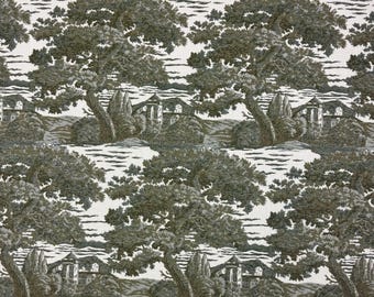 SUNBRELLA® 146782-0001 Villa Scenic Fern Green Forest Toile Outdoor Indoor Cushion Upholstery Woven Jacquard Fabric By Yard 54"Wide
