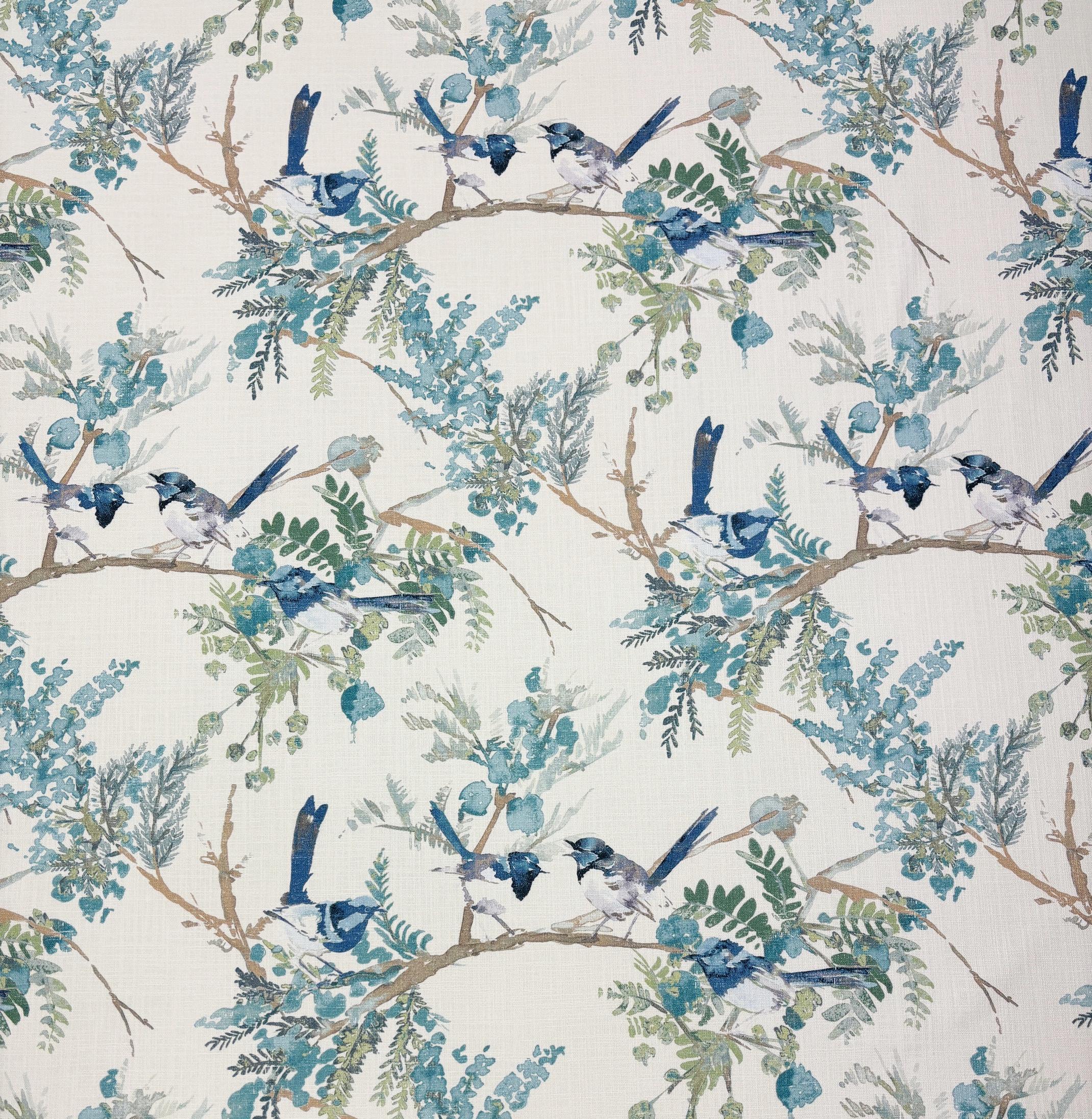 Covington Blue Ridge Pattern COVINGTON EMILIA MEDITERRANEAN Blue Green Floral Bird Upholstery Pillow ...
