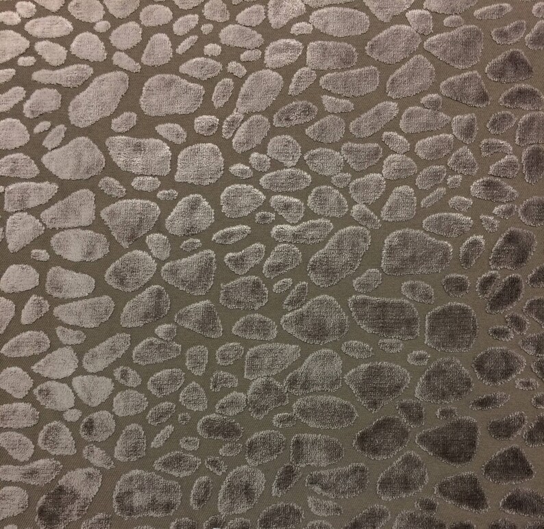Ballard Designs LEOPARD VELVET TAUPE Gray Cheetah Velvet Pillow Cushion Upholstery Bedding Drapery Fabric By The Yard 56Wide #BD462