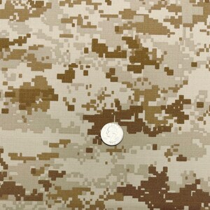 MARPAT Desert Beige NY/CO Ripstop Military Spec Camouflage Apparel Uniform Bags Tear Resistant Nylon Cotton Fabric By 1/2(0.5) Yard 64"W