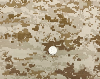MARPAT Desert Beige NY/CO Ripstop Military Spec Camouflage Apparel Uniform Bags Tear Resistant Nylon Cotton Fabric By 1/2(0.5) Yard 64"W
