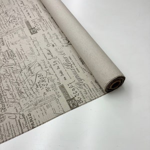 Ballard Designs DOCUMENT BROWN Diseñador de escritura francesa Craft Pillow Drapery Tapicería Cojín Ropa de cama Tela 2 yardas 54"Ancho #BD391