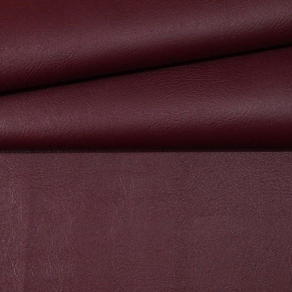 VINYL PLUS BURGUNDY Red Pleather Faux Leather Auto Rv Marine Boat Atv Outdoor Indoor Waterproof Multi-use Fabric By The Yard 54"Wide