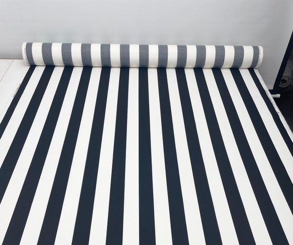 Outdoor Water Resistant Fabric by the Yard - Gray Stripe Fabric