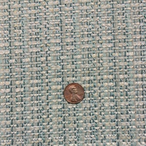 Ballard Designs COCO TWEED MINERAL Blue Thick Woven Solid Design Upholstery Pillow Cushion Bedding Fabric By The Yard 54"Wide
