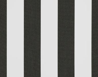 SUNBRELLA ® 58030 CANVAS Cabana Classic Black White Stripe Outdoor Indoor Furniture Cushion Drapery Upholstery Pillow Fabric By Yard 54"Wide