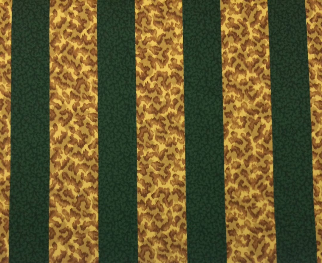 CONCORD Fabrics Kauai Jungle GREEN Stripe Animal Leopard Cheetah Print
