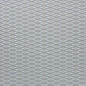 May include: A close-up of a fabric with a repeating pattern of small, light blue and brown diamonds.