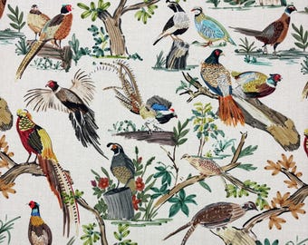 HAMILTON Fabrics AVIS MULTI Birds Species Branches Upholstery Pillow Craft Drapery Bedding Exclusive Designer Fabric By Yard 54"W