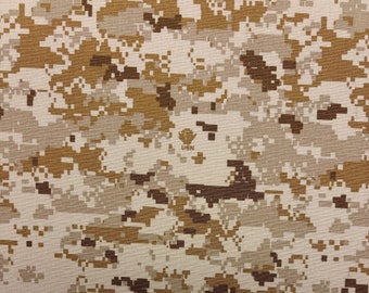AOR1 USN Logo Navy Uniform NWU II Beige Ny/Co Ripstop Camo Apparel Uniform Tear Resistant Nylon Cotton Fabric By 1/2(0.5) Yard 66"W