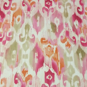 P KAUFMANN LAGRANGE Pink Blush Watercolor Abstract Ikat Orange Floral Pillow Cushion Drapery Curtain Bedding Fabric By The Yard 54"Wide