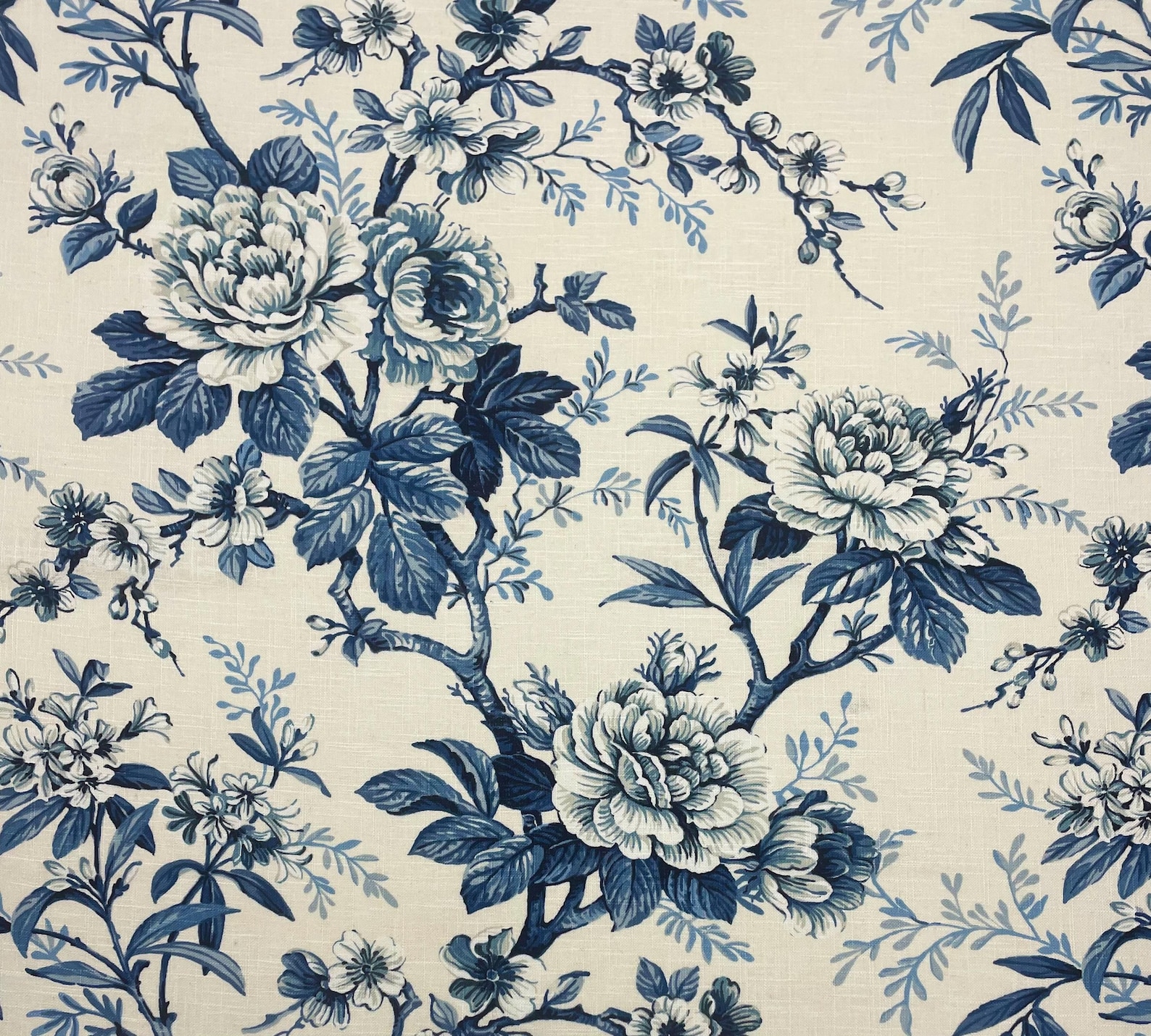 Covington Blue Ridge Pattern COVINGTON JAYDEN 593 Indigo Blue Floral Vine Upholstery Pillow Craft ...