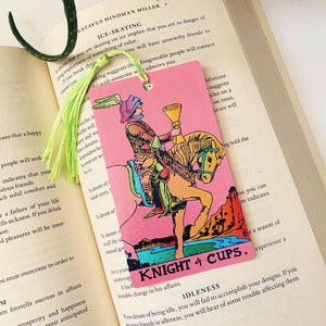 Tarot Card Bookmark with tassel, Intuitively Chosen Pink Bright ColorfulPopular Gifts, Witchy Gifts, Book Accessories, Reading Accessories