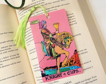 Tarot Card Bookmark with tassel, Intuitively Chosen Pink Bright ColorfulPopular Gifts, Witchy Gifts, Book Accessories, Reading Accessories