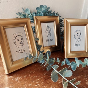 Custom Hand-Drawn Portrait Place Setting: Unique Wedding Favor