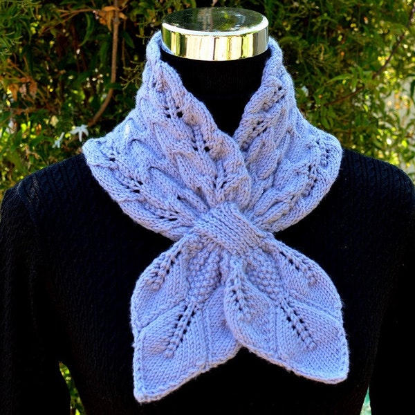 Knitting Pattern Only - Leaves and Cables Scarf