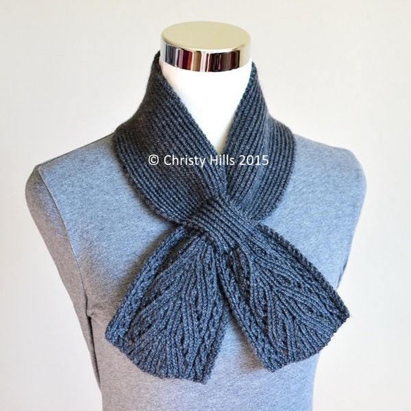 Everest Scarf (Keyhole/Ascot/Stay On/Pull Through/Vintage) Scarf Knitting Pattern