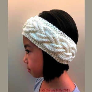 Milky White Cables Headband/Ear Warmer Knitting Pattern