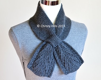 Everest Scarf (Keyhole/Ascot/Stay On/Pull Through/Vintage) Scarf Knitting Pattern