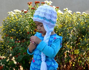 Frozen Wig Hat Knitting Pattern: Lace Knit Hat (PDF Download)