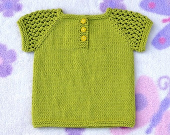 Three-Buttons Sun Top Knitting Pattern (PDF download)