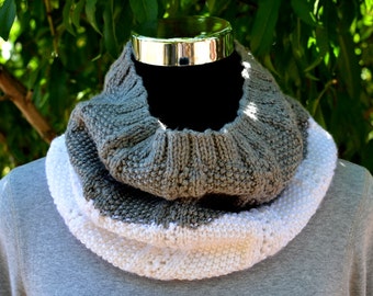 Knitting Pattern Only - Two Colors Infinity Cowl