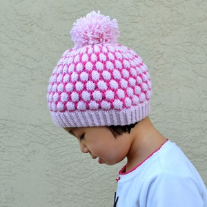 Knitting Pattern Only - Shaded Bobble Stitch Hat