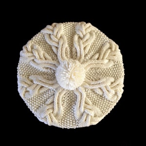 Milky White Cables Hat Knitting Pattern: Cable Stitch Knit Hat (PDF Download) image 3