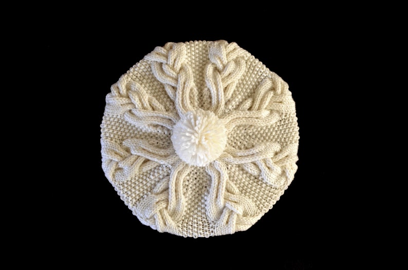 Milky White Cables Hat Knitting Pattern: Cable Stitch Knit Hat (PDF Download) image 3