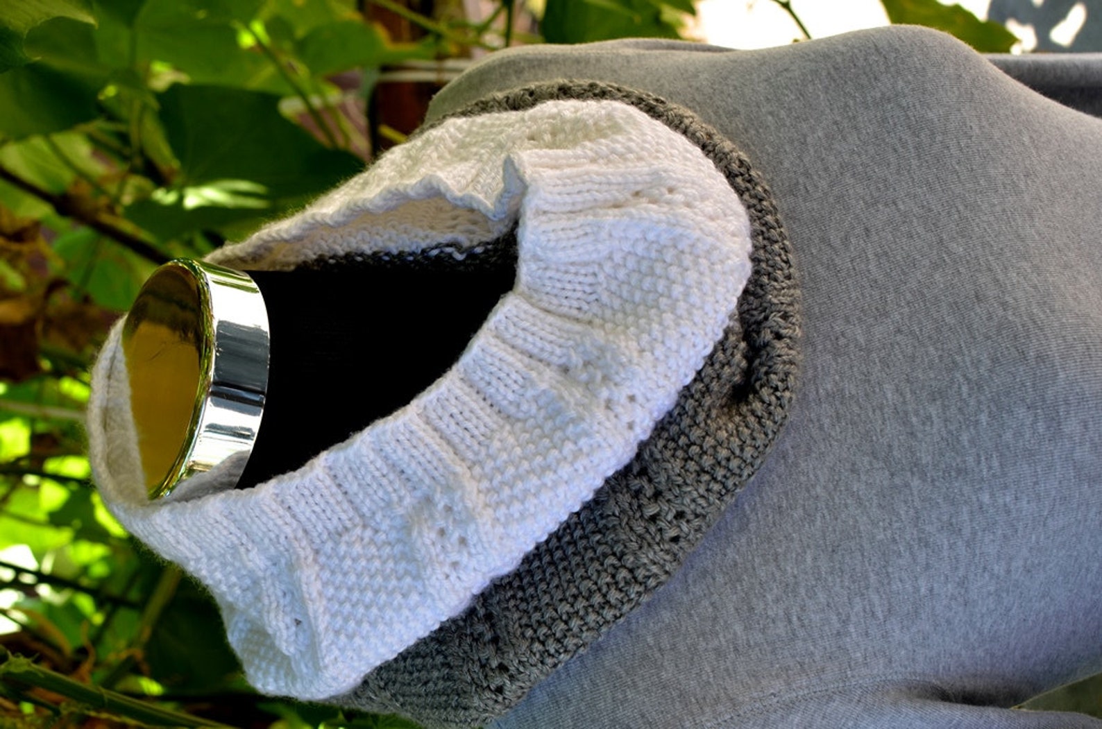 Knitting Pattern Only Two Colors Infinity Cowl Etsy