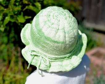 Cotton Sun Hat Knitting Pattern: Easy Summer Knit Hat (PDF Download)