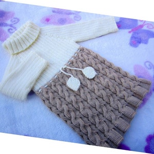 Kids Seamless and Reversible Cables Baby Dress Knitting Pattern (PDF download)