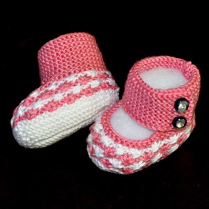Knitting Pattern Only - Daisy Stars Baby Booties