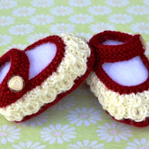 Knitting Pattern Only - Mock Cables Mary Jane Baby Booties