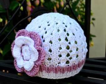 Knitting Pattern Only - Little Diamonds Spring Baby Hat